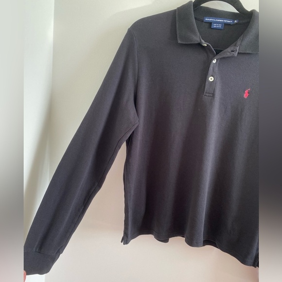 Ralph Lauren Sport Black Long Sleeve Polo Shirt Size XL - Picture 4 of 10